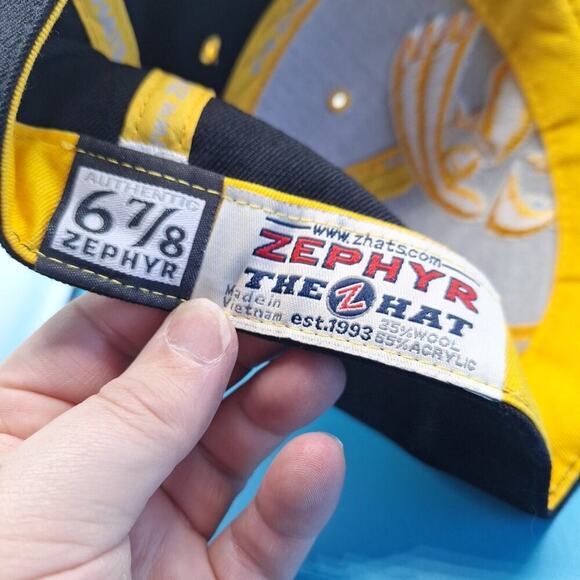 Iowa Hawkeyes Zephyr Z Hat Cap Black Yellow Logo Fitted 6 7/8 Embroidered Wool - Picture 8 of 8